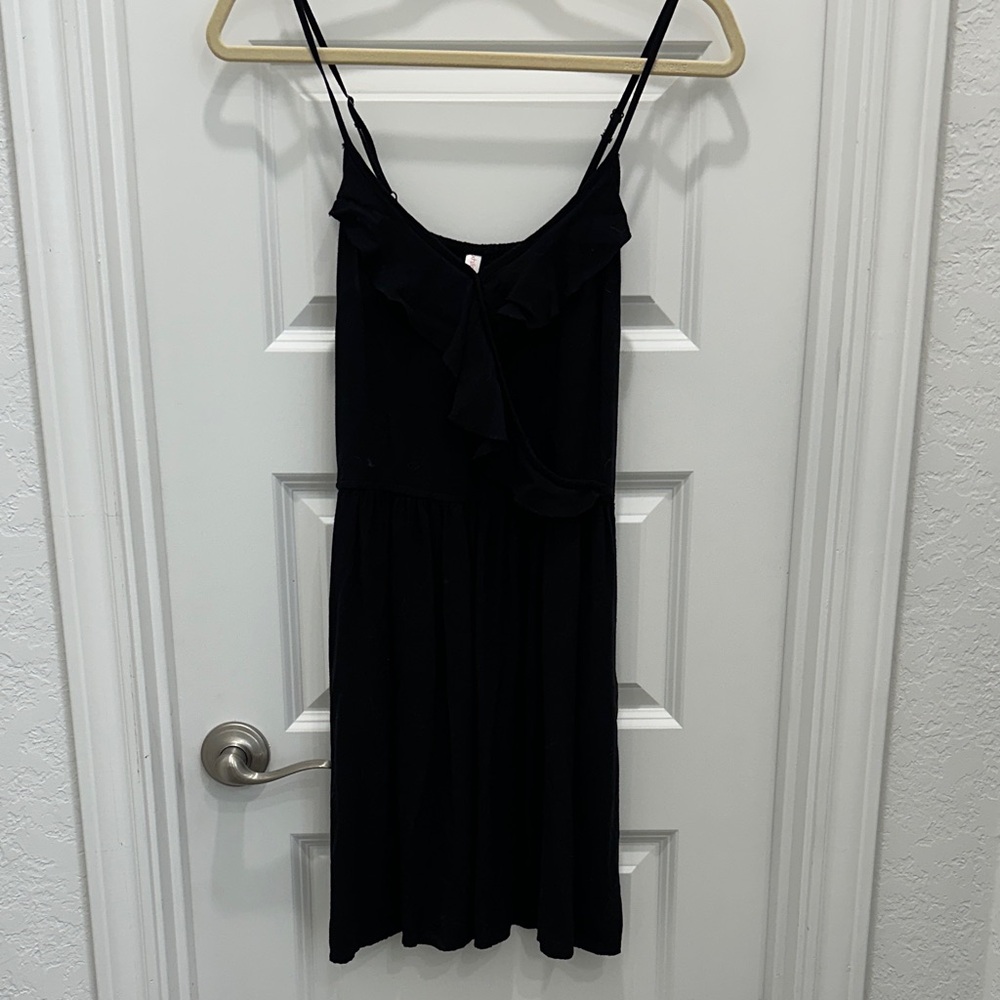 Chic Black Ruffle Mini Dress